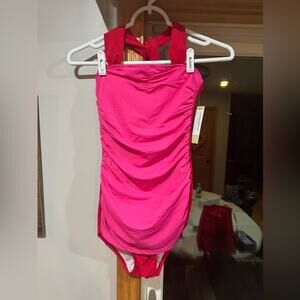NWT Kingdom & State Red/Pink 1pc Swimsuit sz small Sweet Sea Diver  Hot Sexy
